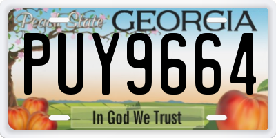 GA license plate PUY9664