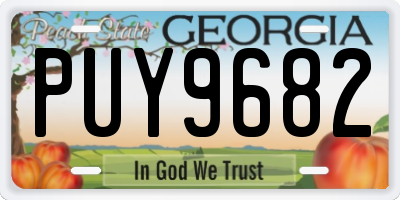 GA license plate PUY9682