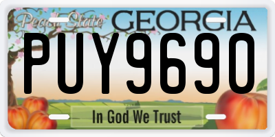 GA license plate PUY9690