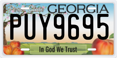 GA license plate PUY9695