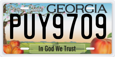 GA license plate PUY9709