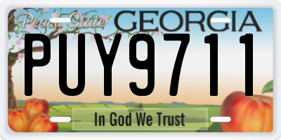 GA license plate PUY9711