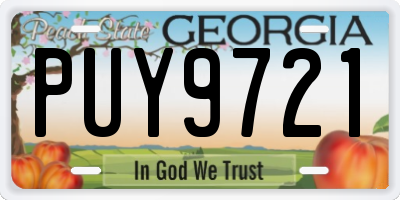 GA license plate PUY9721