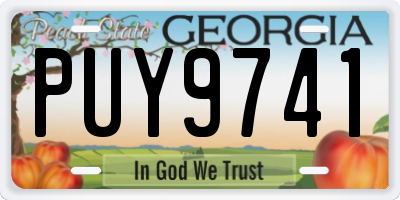 GA license plate PUY9741