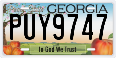 GA license plate PUY9747