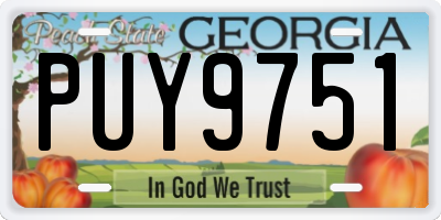GA license plate PUY9751