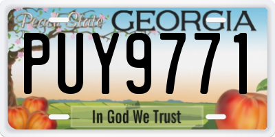GA license plate PUY9771