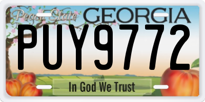 GA license plate PUY9772