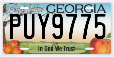 GA license plate PUY9775