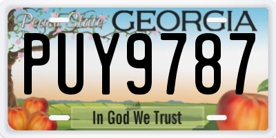 GA license plate PUY9787