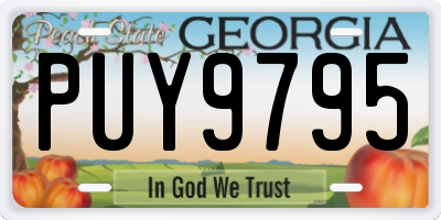 GA license plate PUY9795