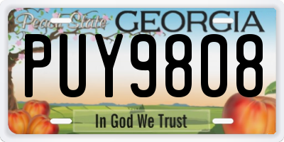 GA license plate PUY9808
