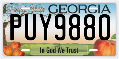 GA license plate PUY9880