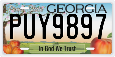 GA license plate PUY9897