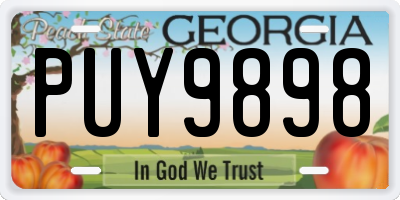 GA license plate PUY9898