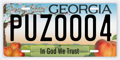 GA license plate PUZ0004