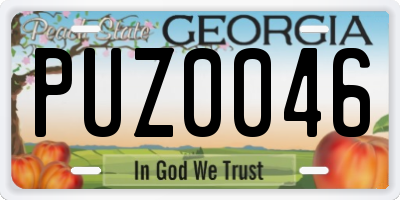 GA license plate PUZ0046