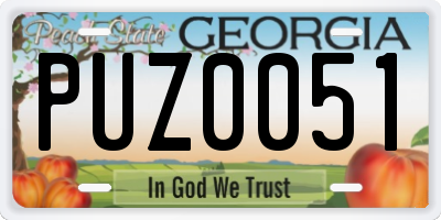 GA license plate PUZ0051
