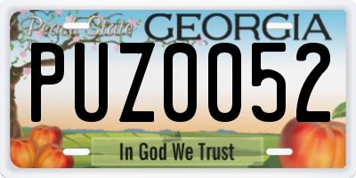 GA license plate PUZ0052
