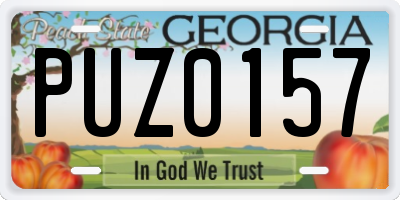 GA license plate PUZ0157