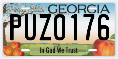 GA license plate PUZ0176