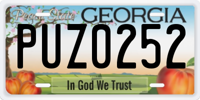 GA license plate PUZ0252