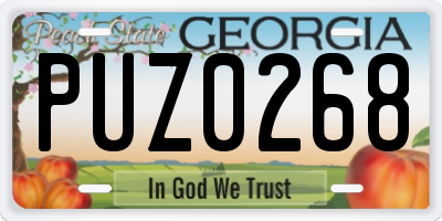 GA license plate PUZ0268