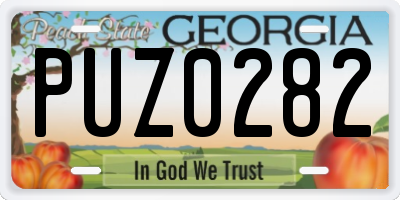 GA license plate PUZ0282