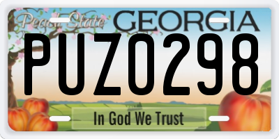 GA license plate PUZ0298