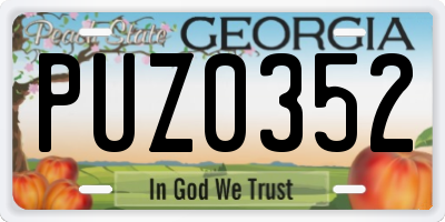 GA license plate PUZ0352