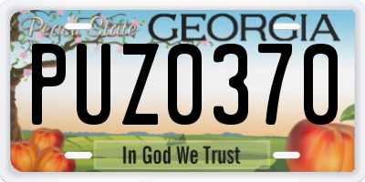 GA license plate PUZ0370