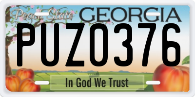 GA license plate PUZ0376