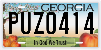 GA license plate PUZ0414