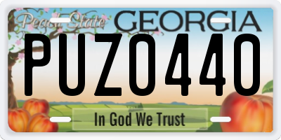 GA license plate PUZ0440