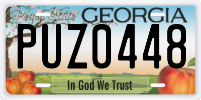 GA license plate PUZ0448