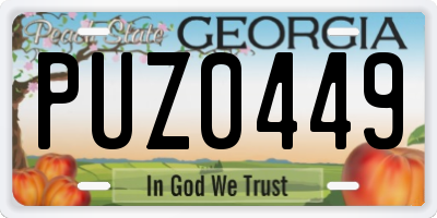 GA license plate PUZ0449