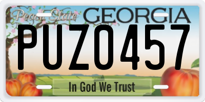 GA license plate PUZ0457