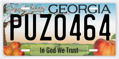 GA license plate PUZ0464