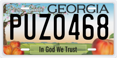 GA license plate PUZ0468
