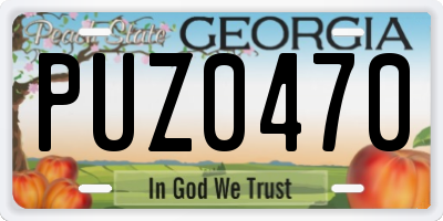 GA license plate PUZ0470