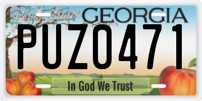 GA license plate PUZ0471