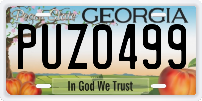GA license plate PUZ0499