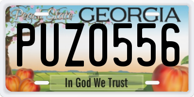GA license plate PUZ0556