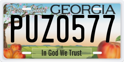 GA license plate PUZ0577