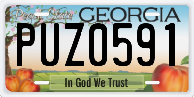 GA license plate PUZ0591