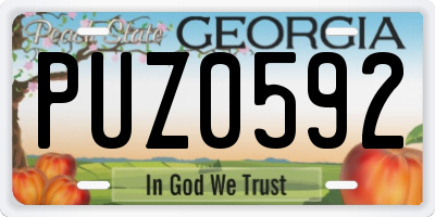 GA license plate PUZ0592