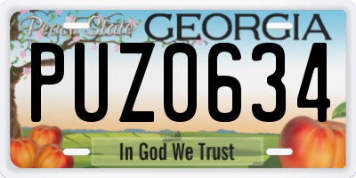GA license plate PUZ0634