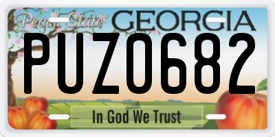 GA license plate PUZ0682