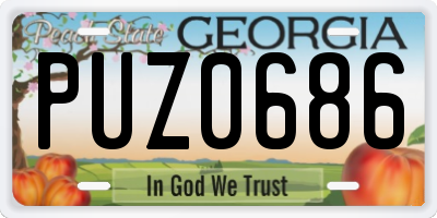 GA license plate PUZ0686