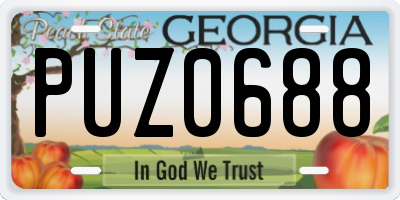 GA license plate PUZ0688